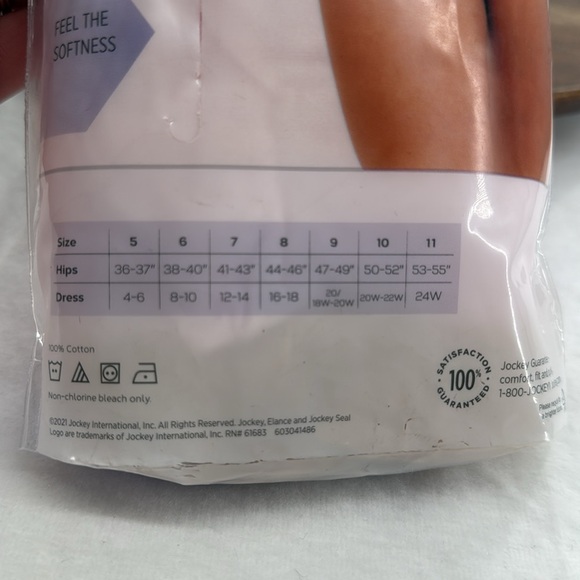 Jockey Underwear Wm 10 (3XL) Elance Cotton Comfort Briefs Plus 3 Pair Pack Panty - Picture 3 of 7